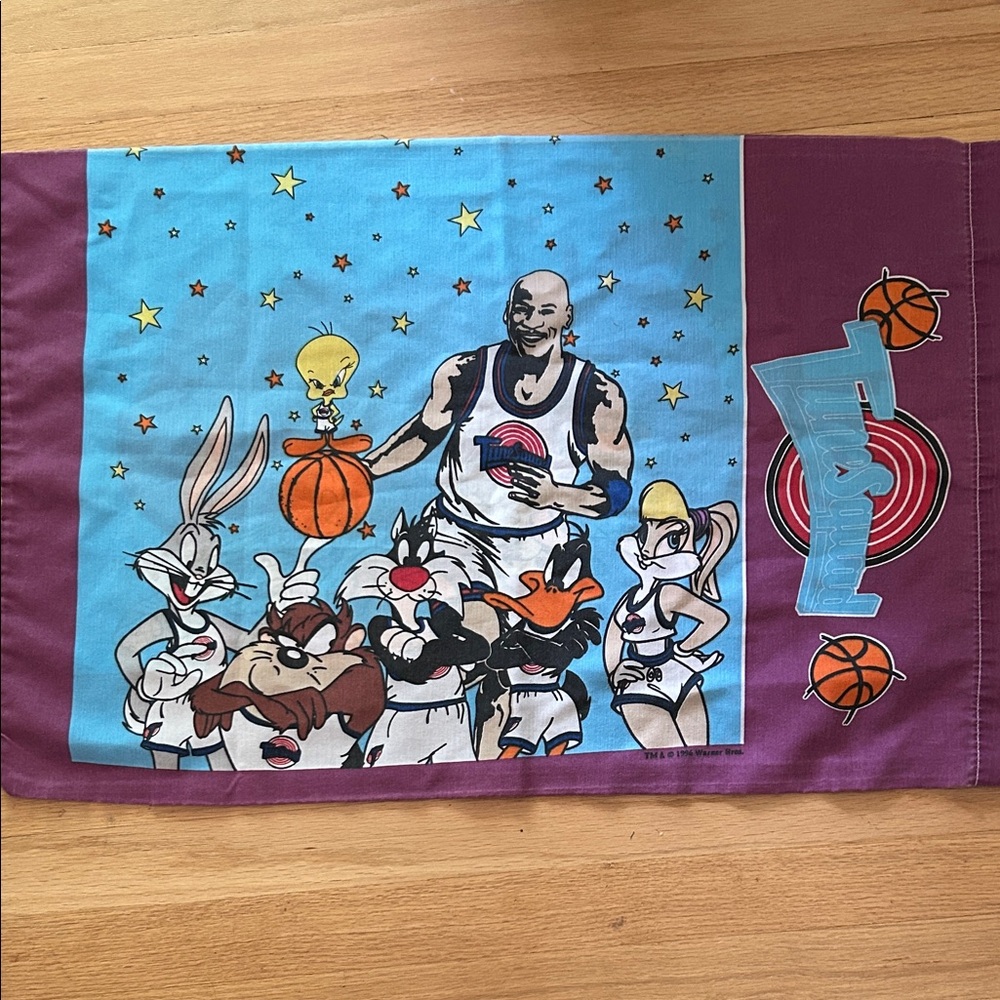 Vintage MichaelJordan Space Jam Cartoon Character Pillowcase Monstars TuneSquad